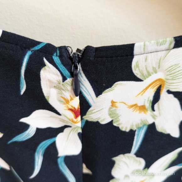 Black Shift Dress with Tropical Print – Women's Resort Wear - Size 6 - Picture 11 of 15